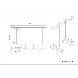 Lampa wisząca Celeste LED Trio - Nowoczesny design, 115cm