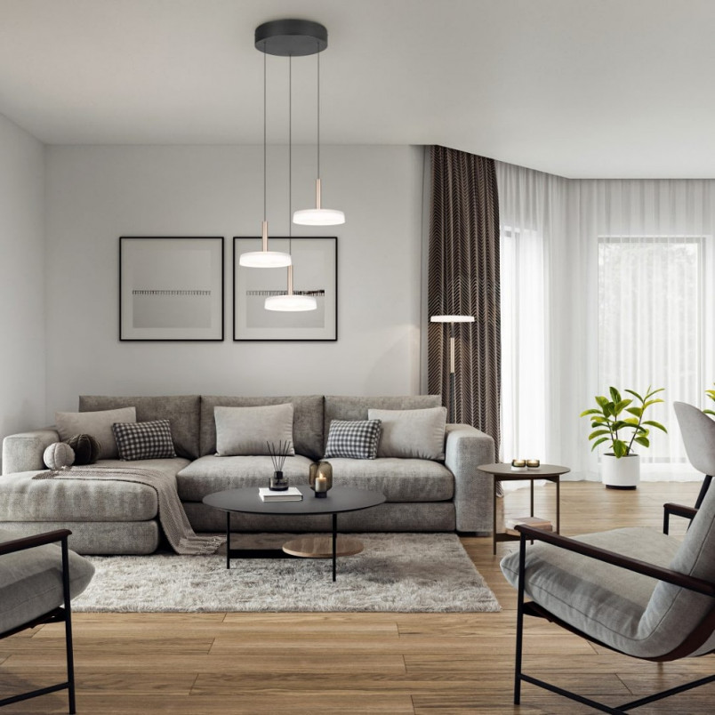 Lampa wisząca Celeste LED Trio | Nowoczesna, potrójna, biała