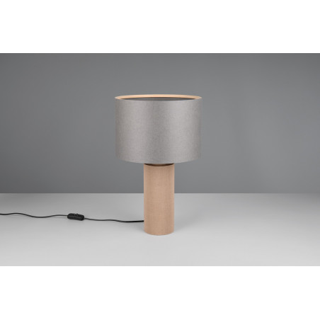 Lampa Trio Canio: Szara lampa stołowa z bambusem | Kup online