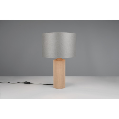 Lampa Trio Canio: Szara lampa stołowa z bambusem | Kup online