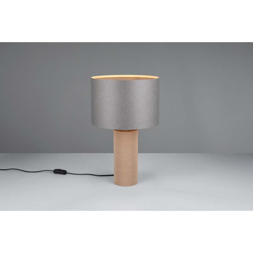 Lampa Trio Canio: Szara lampa stołowa z bambusem | Kup online