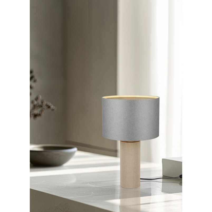 Lampa Trio Canio: Szara lampa stołowa z bambusem | Kup online