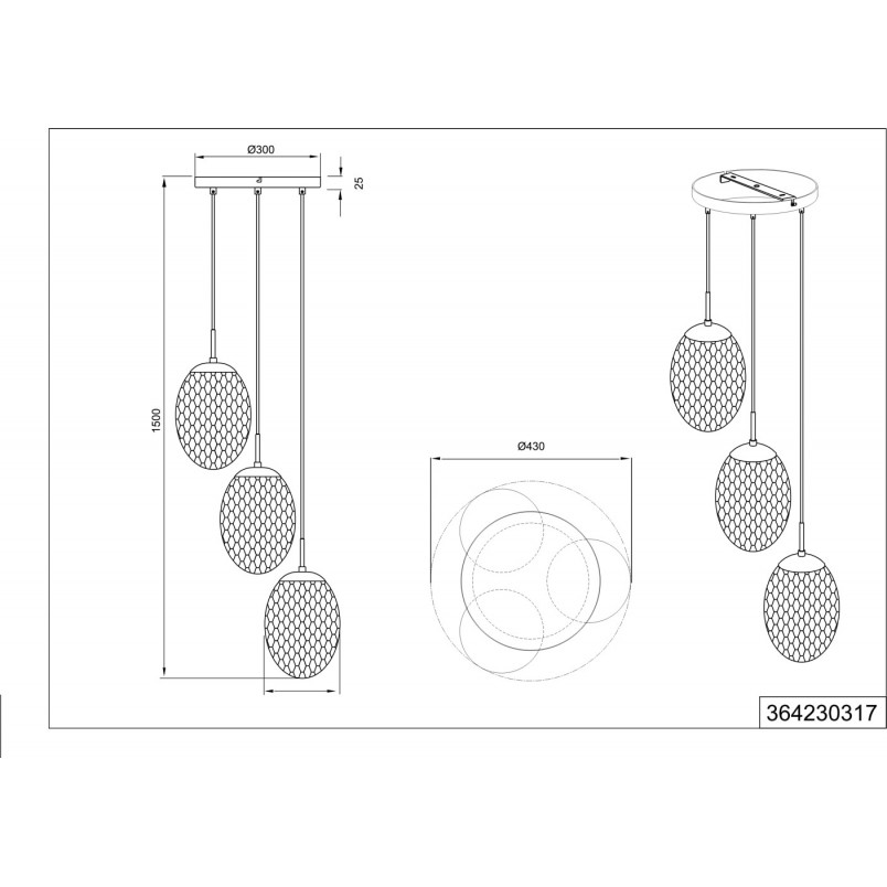 Lampa wisząca Trio Facette III | Szkło multikolor | Kup online
