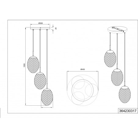 Lampa wisząca Trio Facette III | Szkło multikolor | Kup online