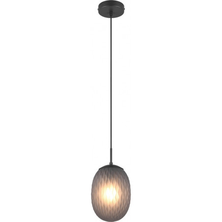 Lampa wisząca Facette Trio | Szklany klosz, dymiona, E27