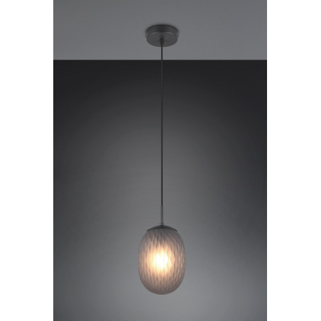 Lampa wisząca Facette Trio | Szklany klosz, dymiona, E27
