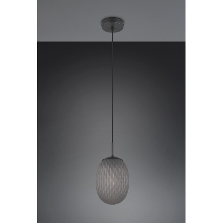 Lampa wisząca Facette Trio | Szklany klosz, dymiona, E27