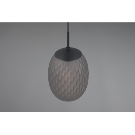 Lampa wisząca Facette Trio | Szklany klosz, dymiona, E27