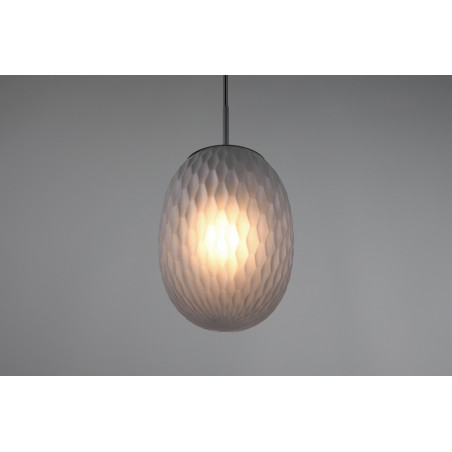 Lampa wisząca Facette Trio | Szklany klosz, dymiona, E27