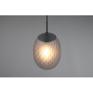 Lampa wisząca Facette Trio | Szklany klosz, dymiona, E27