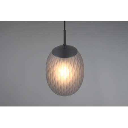 Lampa wisząca Facette Trio | Szklany klosz, dymiona, E27
