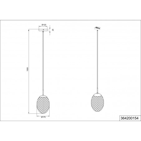 Lampa wisząca Facette Trio | Szklany klosz, dymiona, E27