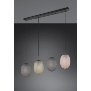 Lampa wisząca Facette IV Trio | Szklana, kolorowa, 117cm