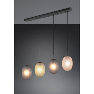 Lampa wisząca Facette IV Trio | Szklana, kolorowa, 117cm