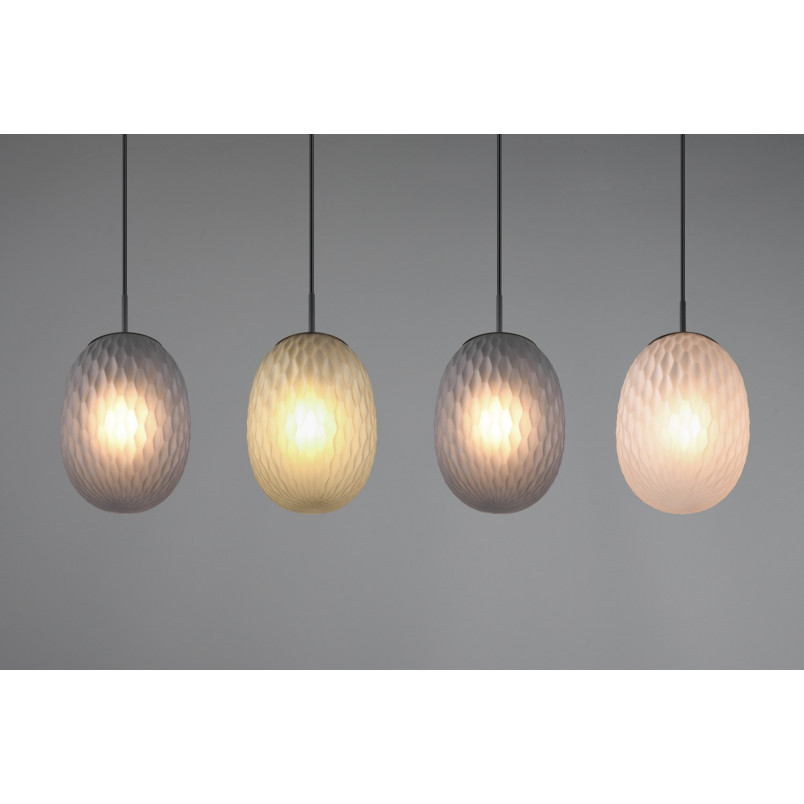 Lampa wisząca Facette IV Trio | Szklana, kolorowa, 117cm