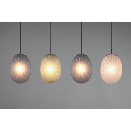 Lampa wisząca Facette IV Trio | Szklana, kolorowa, 117cm