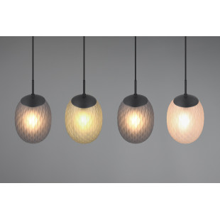 Lampa wisząca Facette IV Trio | Szklana, kolorowa, 117cm