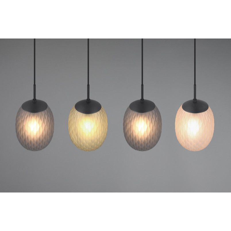 Lampa wisząca Facette IV Trio | Szklana, kolorowa, 117cm