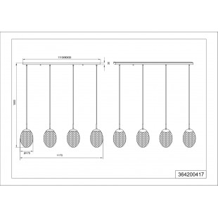 Lampa wisząca Facette IV Trio | Szklana, kolorowa, 117cm