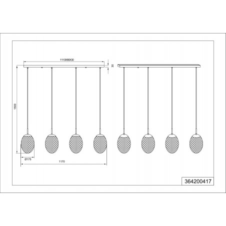 Lampa wisząca Facette IV Trio | Szklana, kolorowa, 117cm