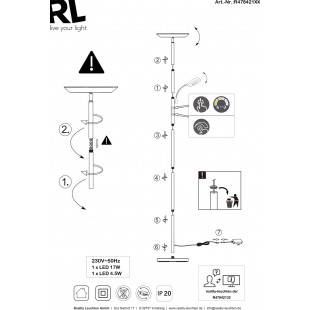 Lampa podłogowa Reality Specter LED - Czytaj wygodnie!