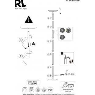 Lampa podłogowa LED Reality Specter - Regulacja, Nowoczesny Design