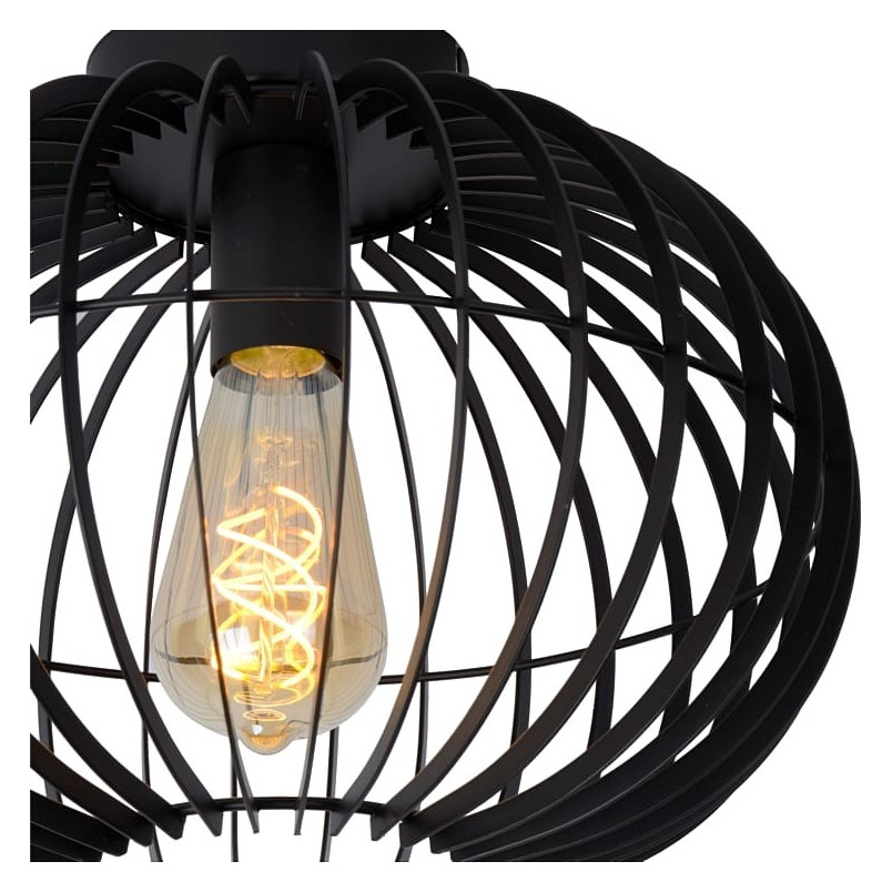 Plafon druciany okrągły Reda 32cm czarny Lucide | Sklep z Lampami