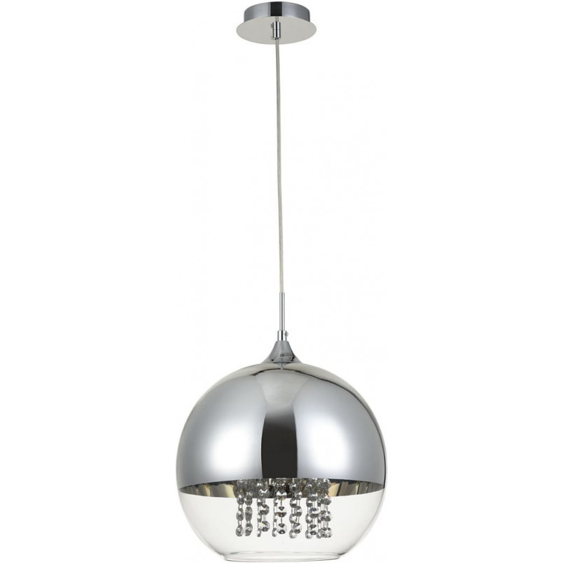 Lampa wisząca Maytoni Fermi: Szklany glamour z kryształkami | 30cm