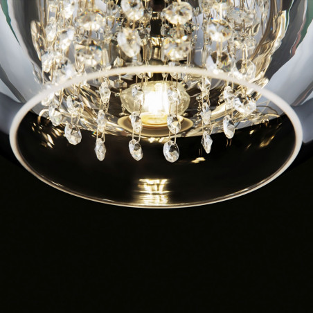 Lampa wisząca Maytoni Fermi: Szklany glamour z kryształkami | 30cm