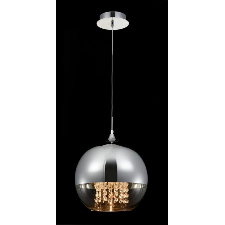 Lampa wisząca Maytoni Fermi: Szklany glamour z kryształkami | 30cm