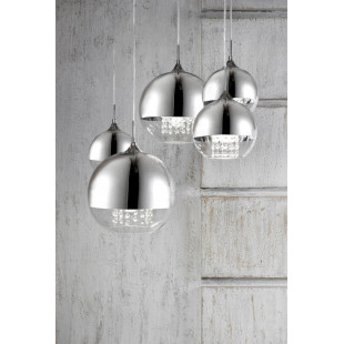 Lampa wisząca Maytoni Fermi: Szklany glamour z kryształkami | 30cm