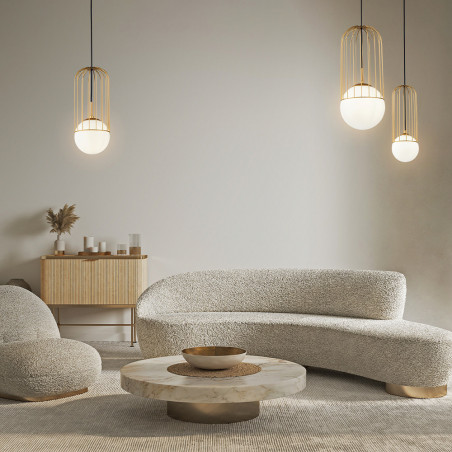 Lampa wisząca Telford - Szkło, Biało-Złota | Maytoni
