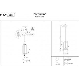 Lampa wisząca Telford - Szkło, Biało-Złota | Maytoni