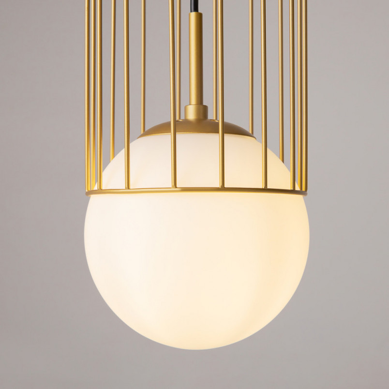 Lampa wisząca Telford Maytoni | Biało-złota kula | Sklep z lampami