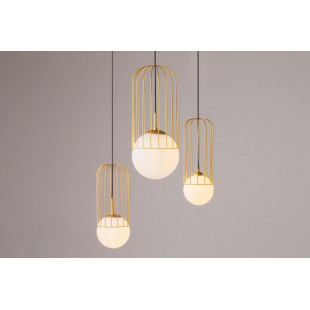 Lampa wisząca Telford Maytoni | Biało-złota kula | Sklep z lampami