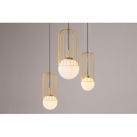 Lampa wisząca Telford Maytoni | Biało-złota kula | Sklep z lampami