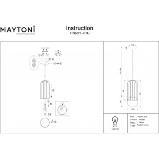 Lampa wisząca Telford Maytoni | Biało-złota kula | Sklep z lampami