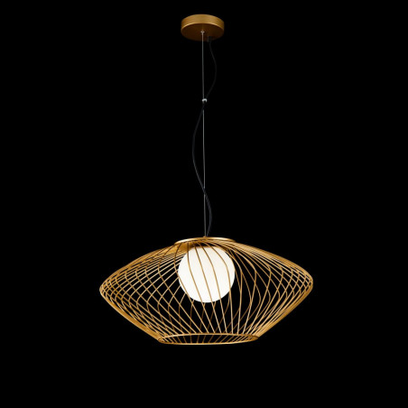 Lampa wisząca Plec Maytoni | Złota, szklana, E27 - Kup teraz!