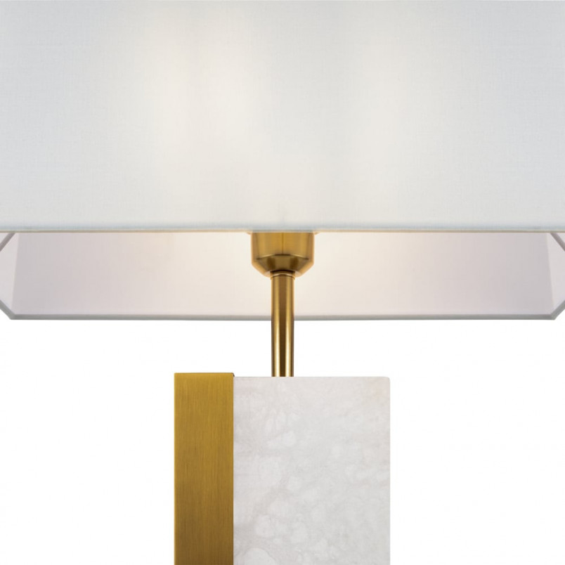 Lampa stołowa Bianco Maytoni | Elegancki design, biało-mosiężna