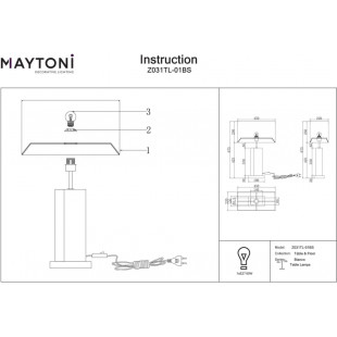 Lampa stołowa Bianco Maytoni | Elegancki design, biało-mosiężna