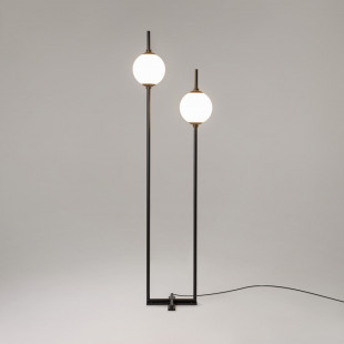 Lampa podłogowa 2 szklane kule The Sixth Sense 150cm biały / czarny Maytoni