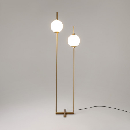 Lampa podłogowa Maytoni The Sixth Sense - Szkło, Biały/Mosiądz | Kup Teraz