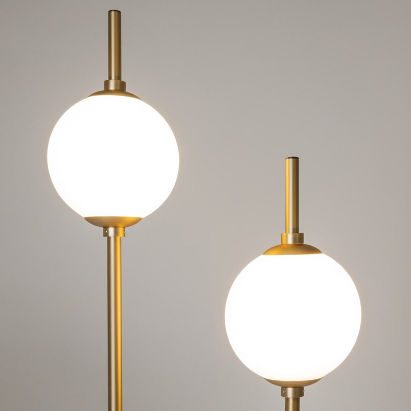Lampa podłogowa Maytoni The Sixth Sense - Szkło, Biały/Mosiądz | Kup Teraz