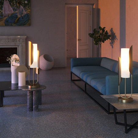 Lampa Cipresso Maytoni: Elegancka biało-złota lampa szklana