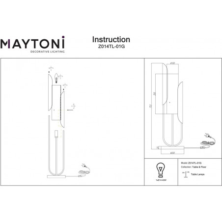Lampa Cipresso Maytoni: Elegancka biało-złota lampa szklana