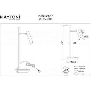 Lampa biurkowa LED Estudo Maytoni | Minimalistyczny design