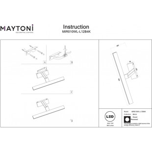 Kinkiet LED Maytoni Decart | Czarny | 55cm | Sklep z oświetleniem