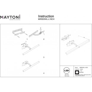 Kinkiet na wysięgniku Fino LED - Maytoni | Chrom, 72cm