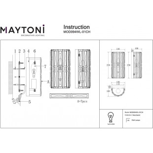 Kinkiet kryształowy Facet Maytoni | Luksusowy design