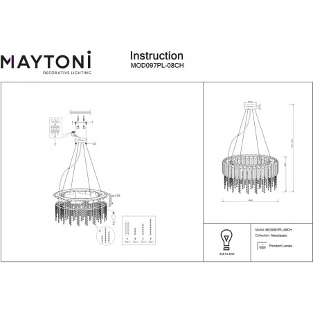Lampa wisząca Hail Maytoni - Kryształowa elegancja glamour